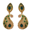 Kriaa Red Meenakari Gold Plated Dangler Earrings - 1303117