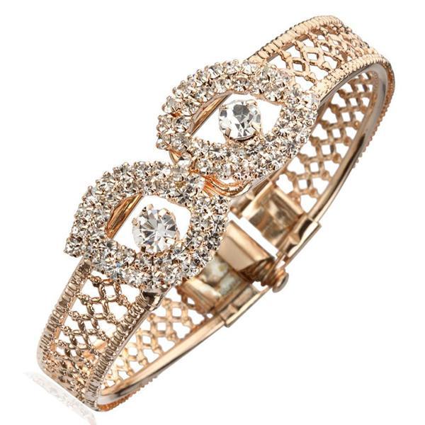 Kriaa Austrian Stone Gold Plated Kada - 1400226