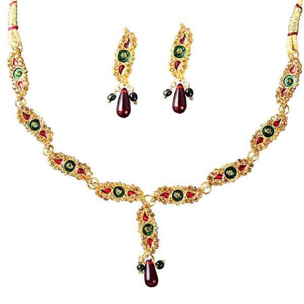 The99Jewel Meenakari Austrian Stone Necklace Set - 1100809