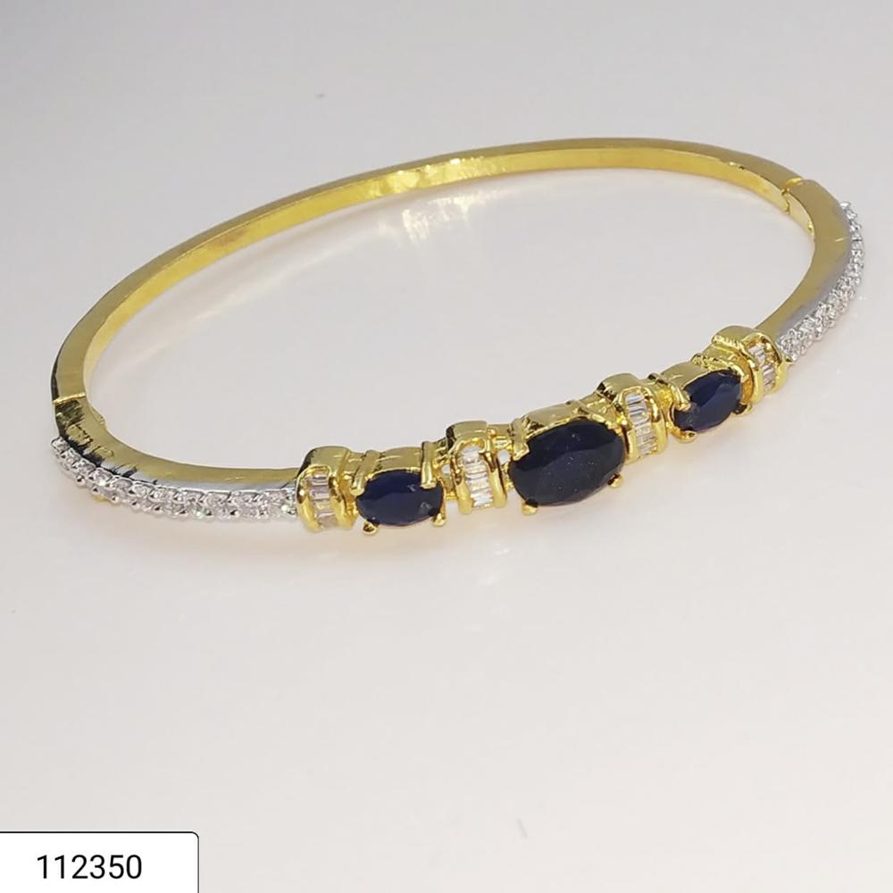 Padmawati Bangles Gold Plated Blue Stone Adjustable Bracelet - PBBAN11