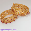 Padmawati Bangles Copper Ruby Stone Bangles Set