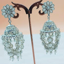 Padmawati Bangles Silver Plated Austrian Stone And Pearl Jhumki Earrings