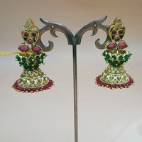 Padmawati Bangles Copper Plated Kundan And Pearl Dangler Earrings