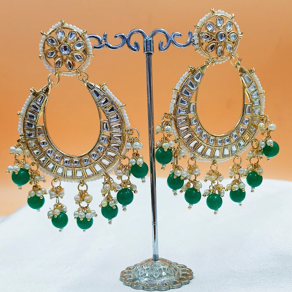 Padmawati Bangles Gold Plated Kundan And Pearl Dangler Earrings