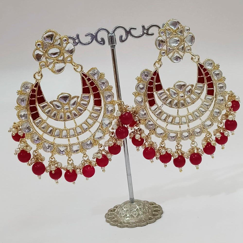 Padmawati Bangles Gold Plated Kundan And Pearl Dangler Earrings