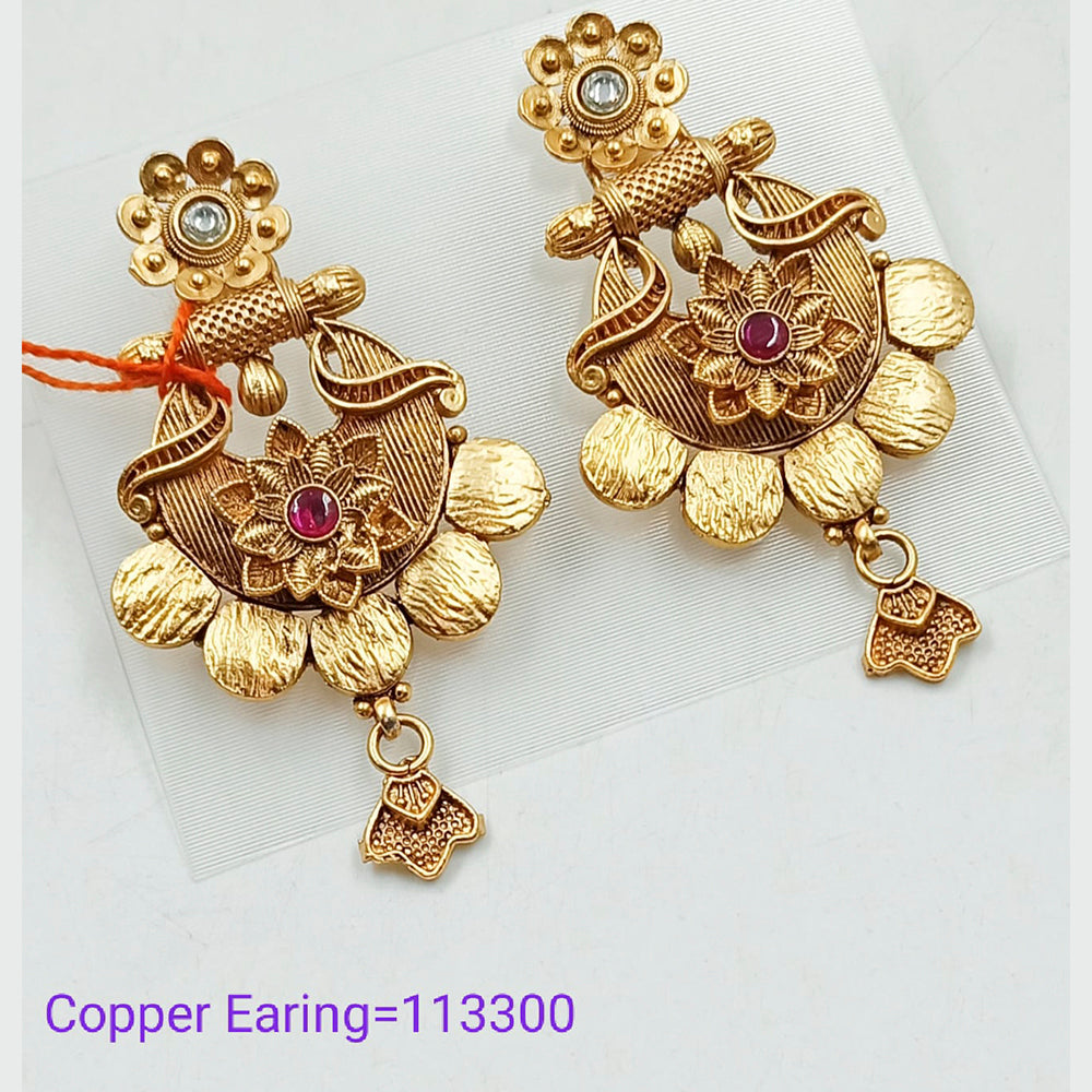 Padmawati Bangles Pota Stone Copper Dangler Earrings  - PBEAR81