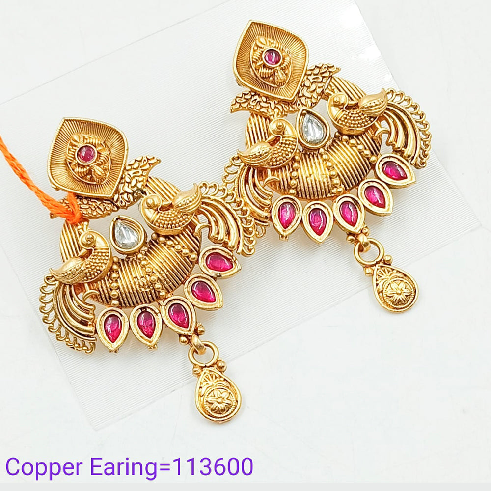 Padmawati Bangles Pota Stone Copper Dangler Earrings  - PBEAR84