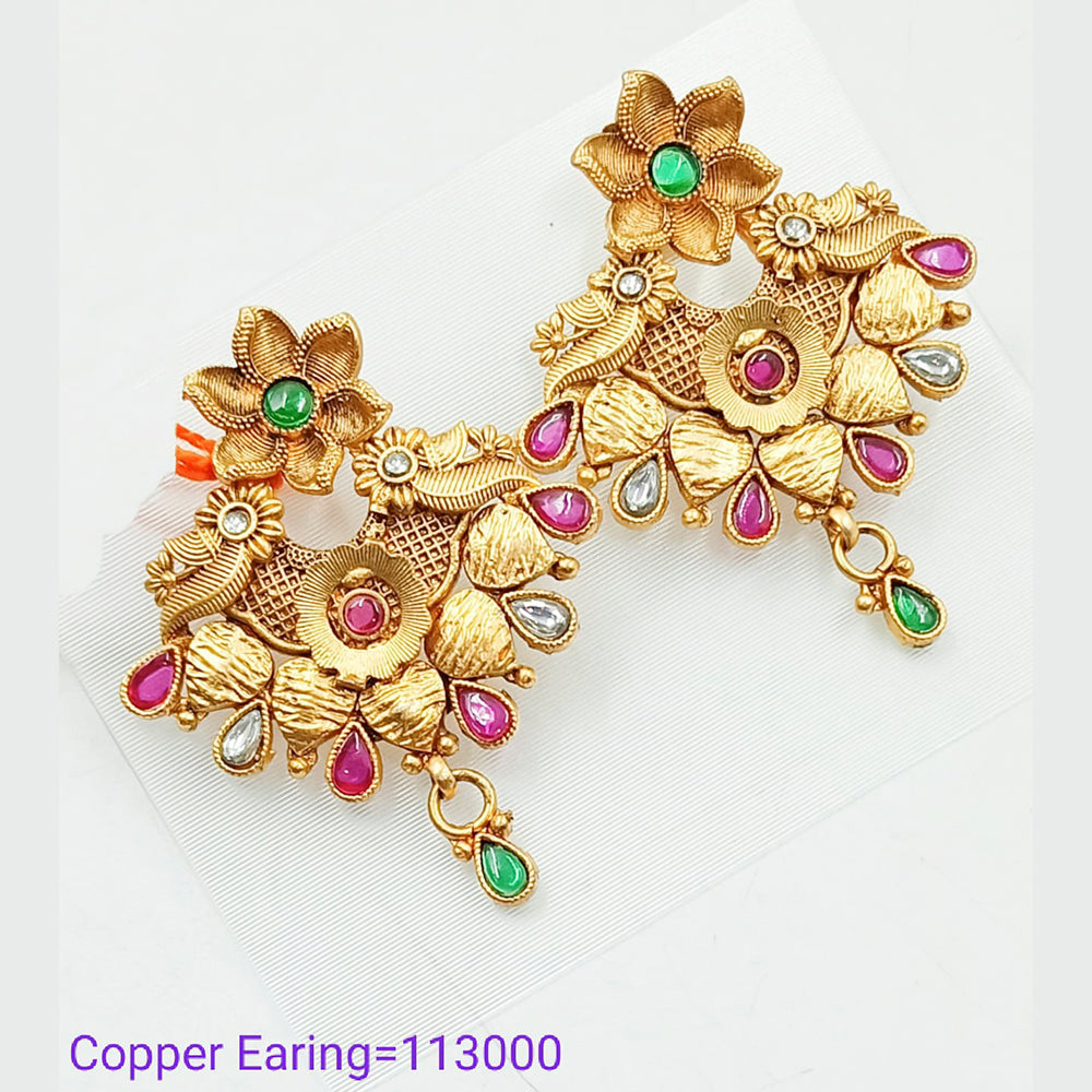 Padmawati Bangles Pota Stone Copper Dangler Earrings  - PBEAR85