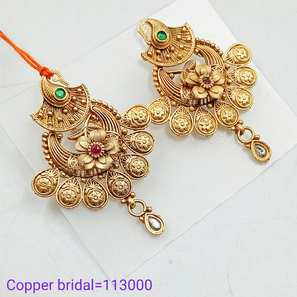 Padmawati Bangles Pota Stone Copper Dangler Earrings  - PBEAR91