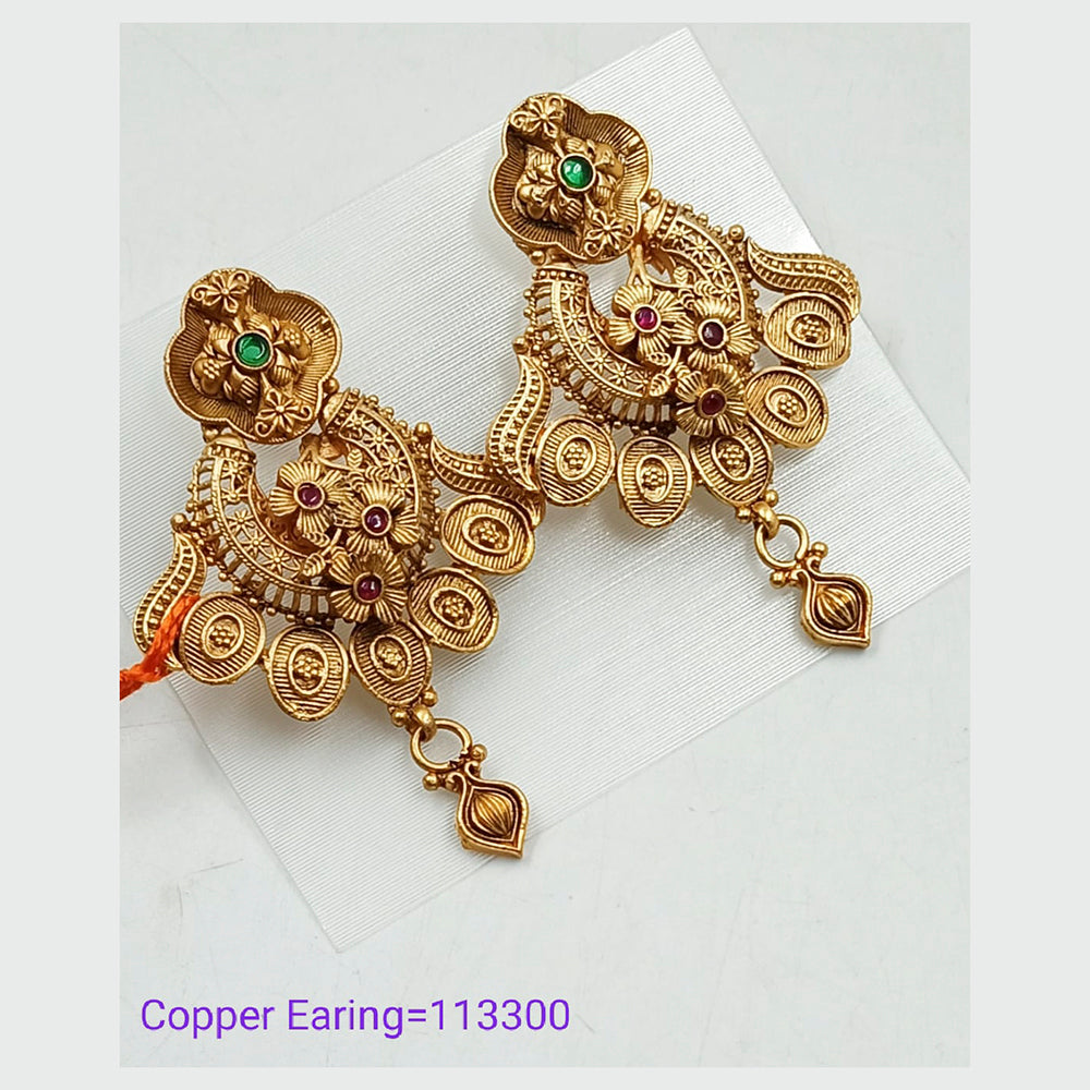 Padmawati Bangles Pota Stone Copper Dangler Earrings  - PBEAR94