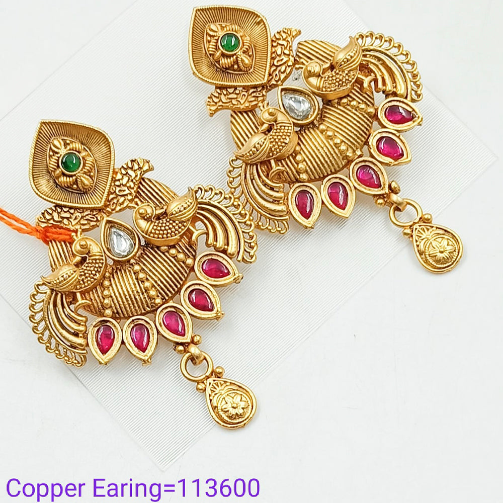 Padmawati Bangles Pota Stone Copper Dangler Earrings  - PBEAR95