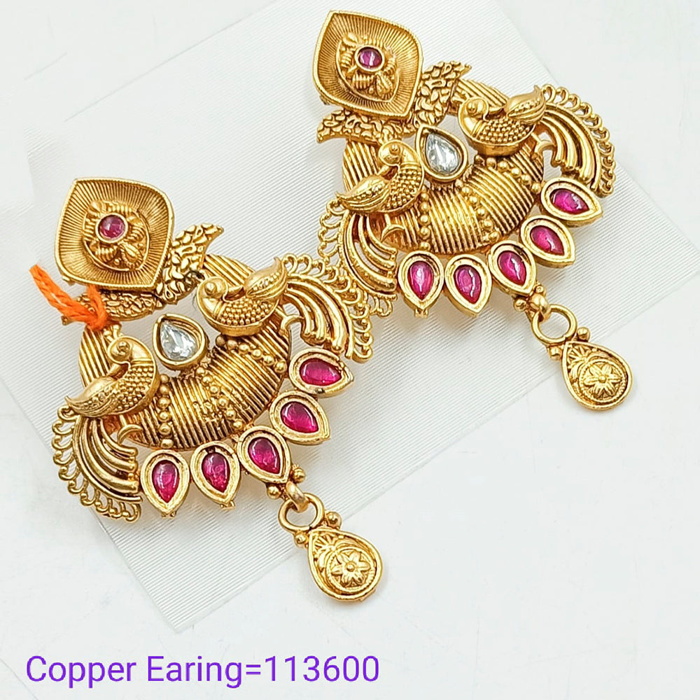 Padmawati Bangles Pota Stone Copper Dangler Earrings  - PBEAR96