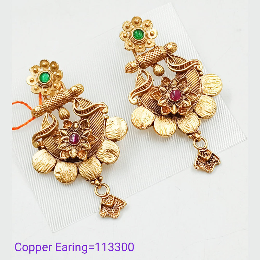 Padmawati Bangles Pota Stone Copper Dangler Earrings  - PBEAR97