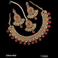 Padmawati Bangles Austrian Stone And Pearl Gold Plated Choker Necklace Set