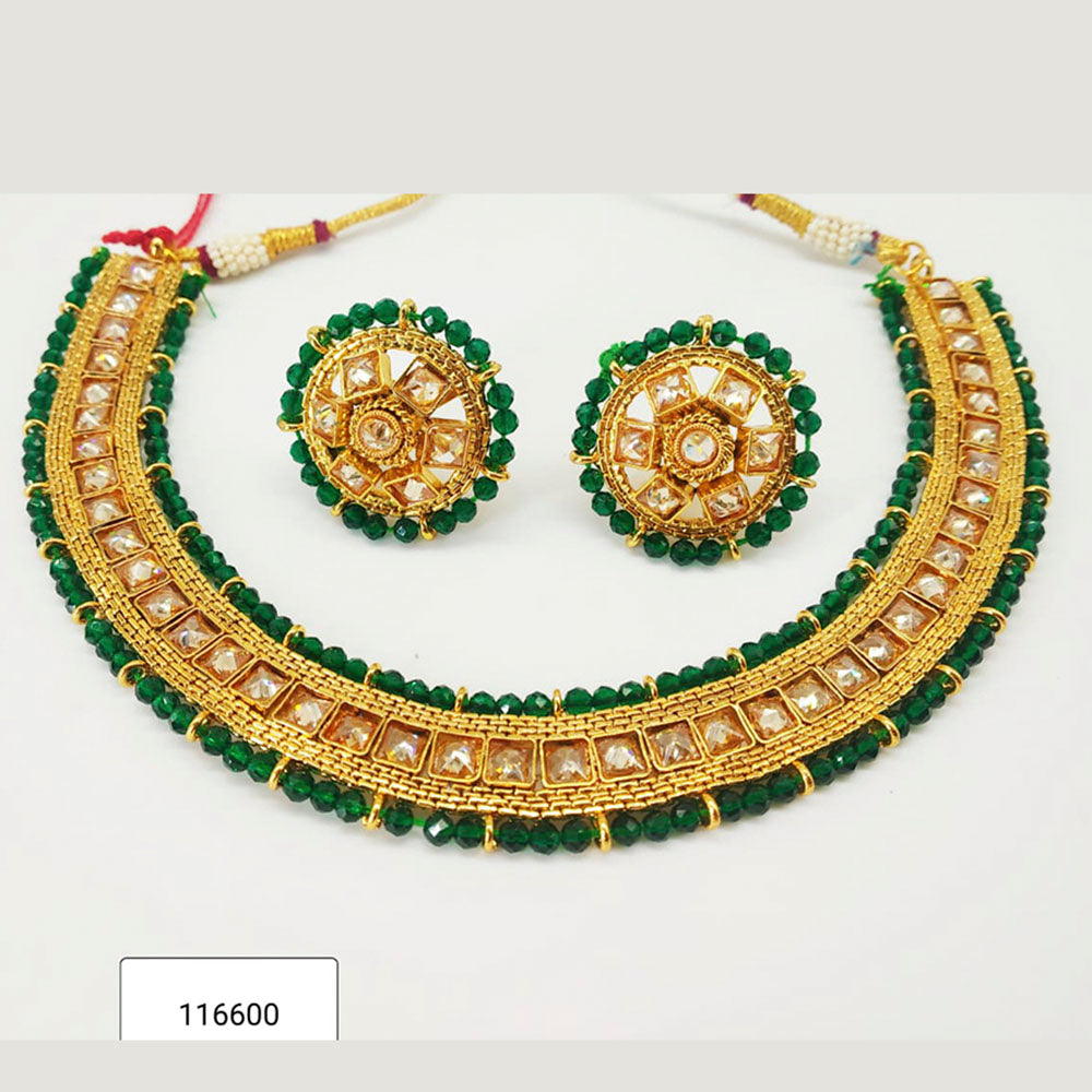 Padmawati Bangles Gold Plated Austrian Stone Choker Necklace Set