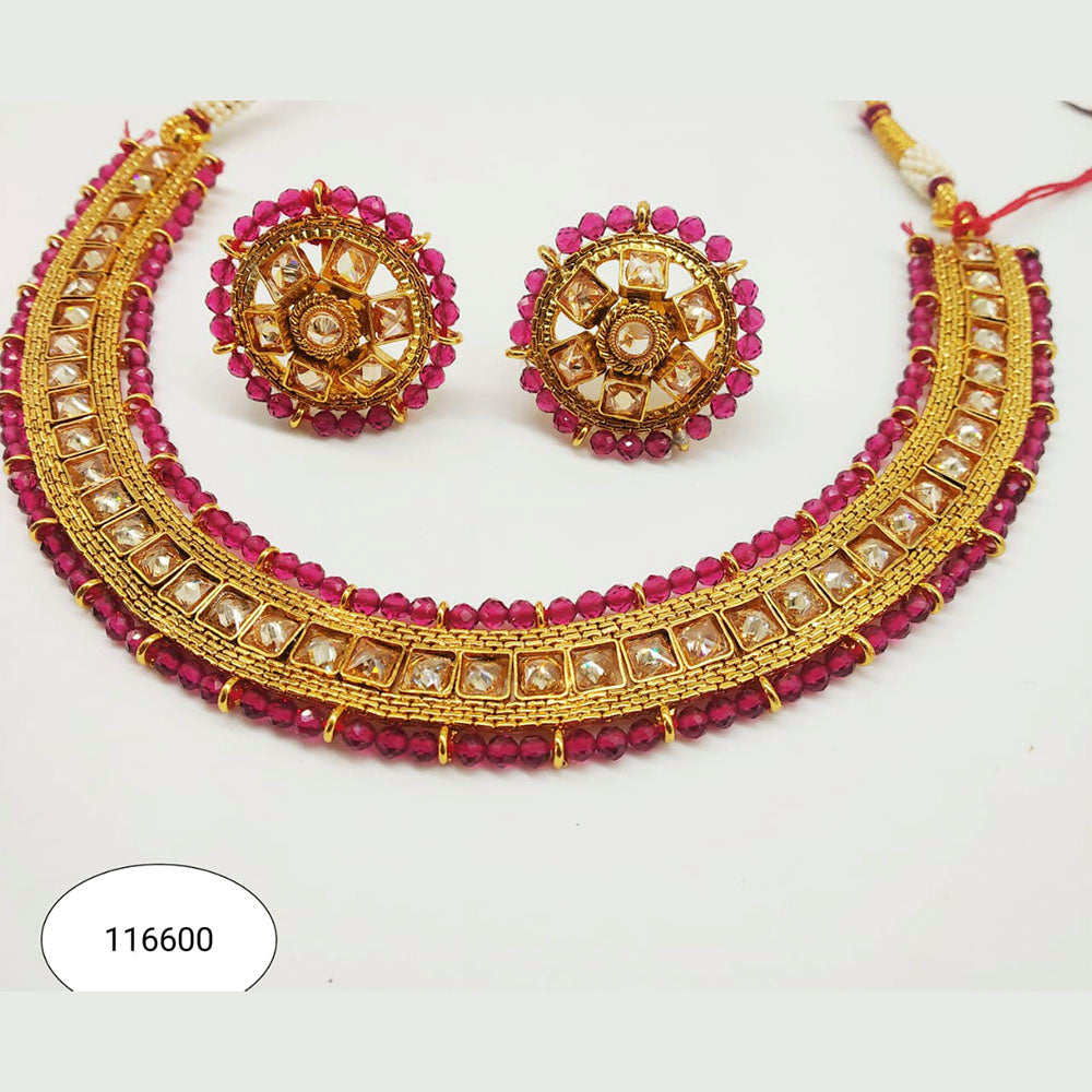 Padmawati Bangles Gold Plated Austrian Stone Choker Necklace Set