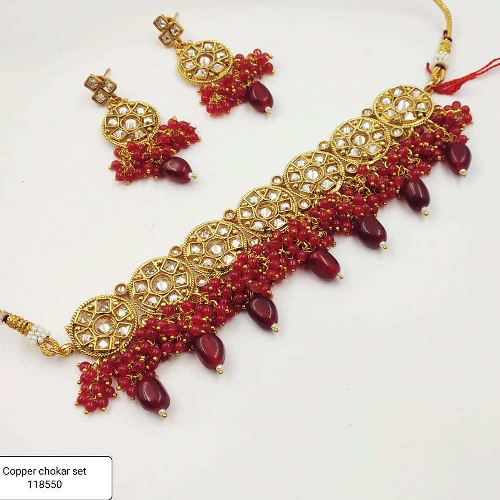 Padmawati Bangles Gold Plated Austrian Stone Choker Necklace Set