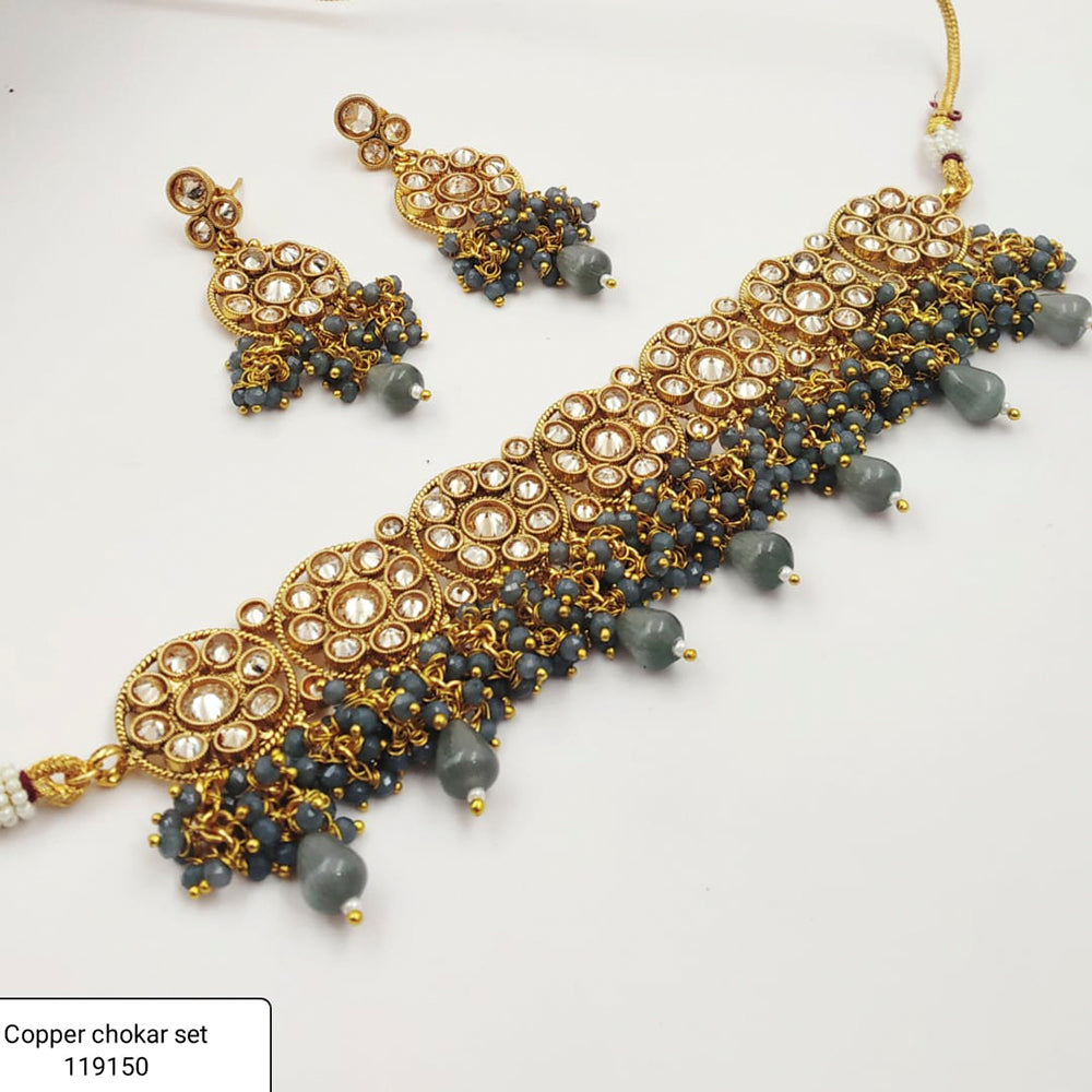 Padmawati Bangles Gold Plated Austrian Stone Choker Necklace Set