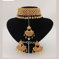 Padmawati Bangles Gold Plated Austrian Stone Choker Necklace Set