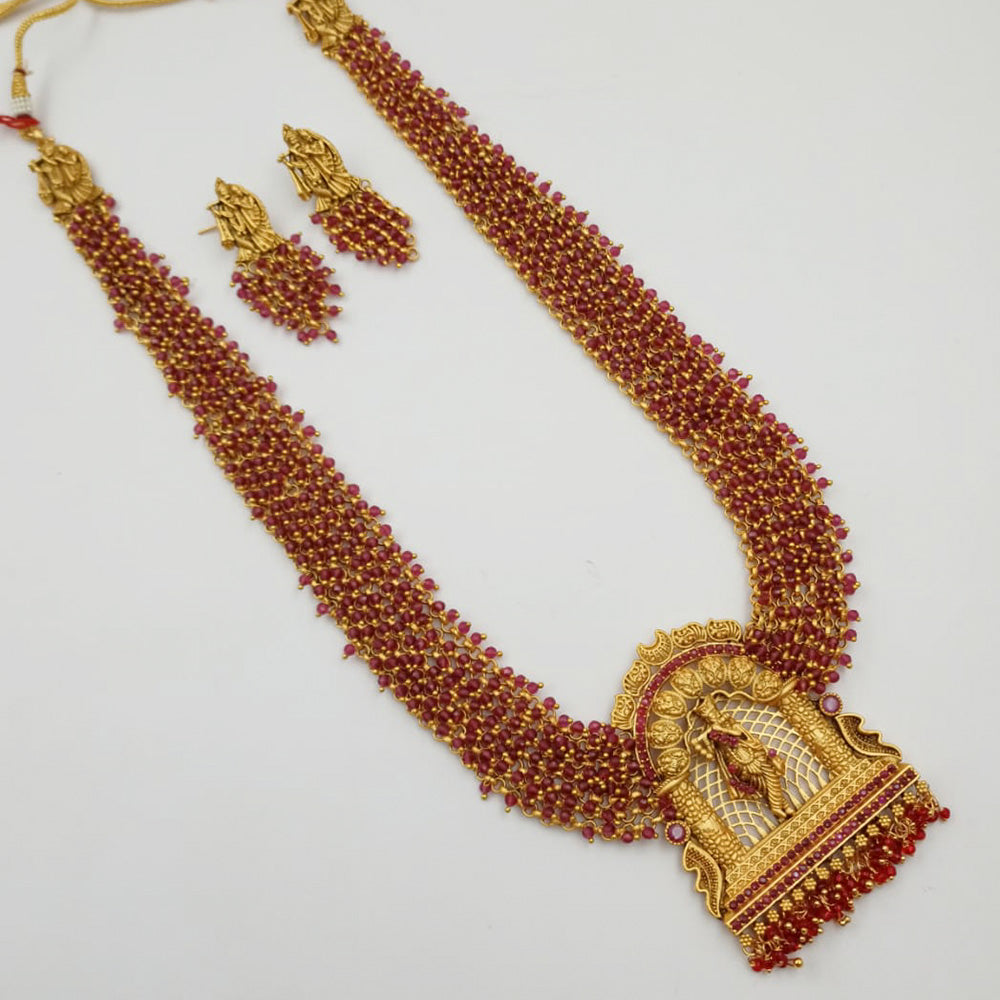 Padmawati Bangles Gold Plated Pearl Long Necklace Set