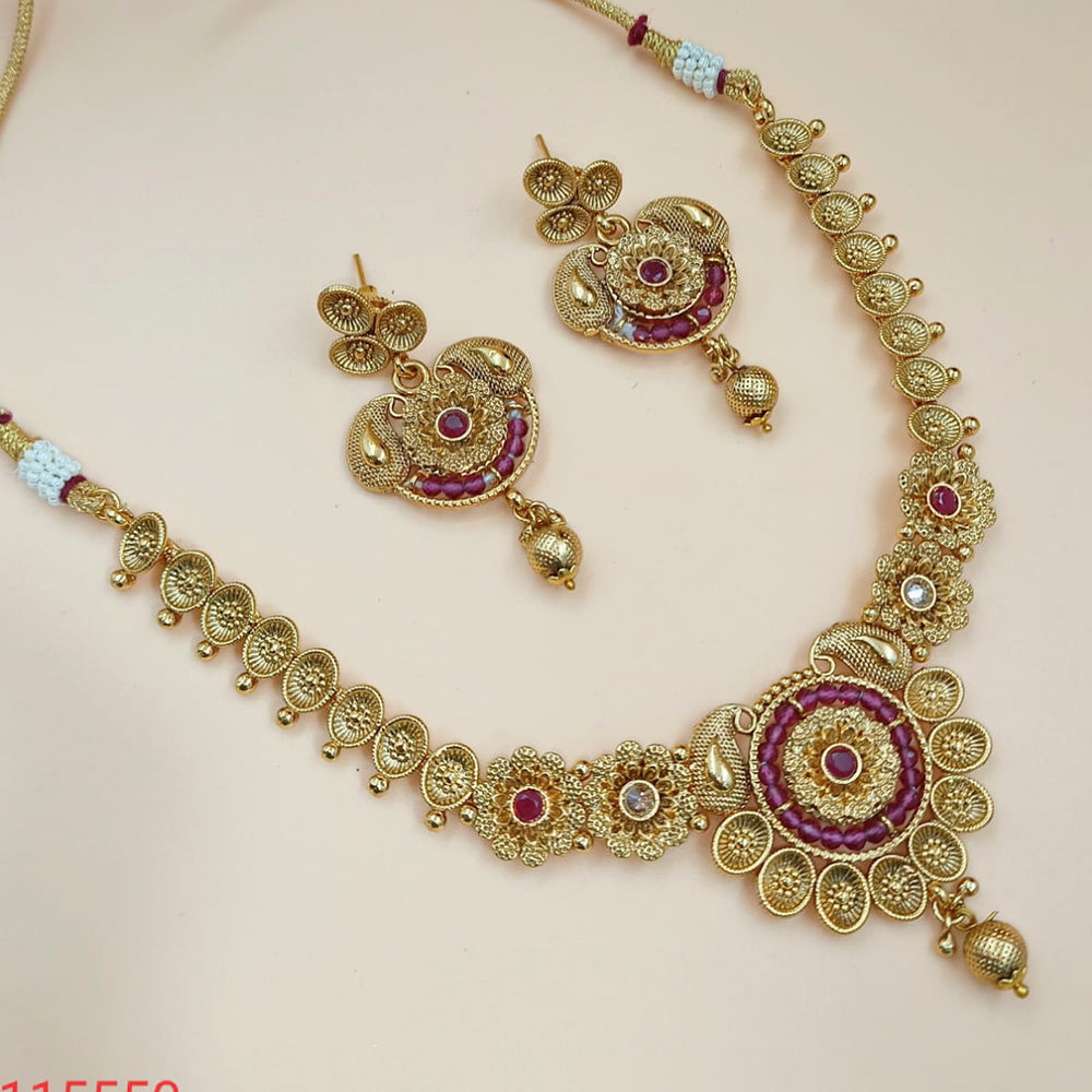 Padmawati Bangles Gold Plated Kundan Necklace Set - PBNECK189