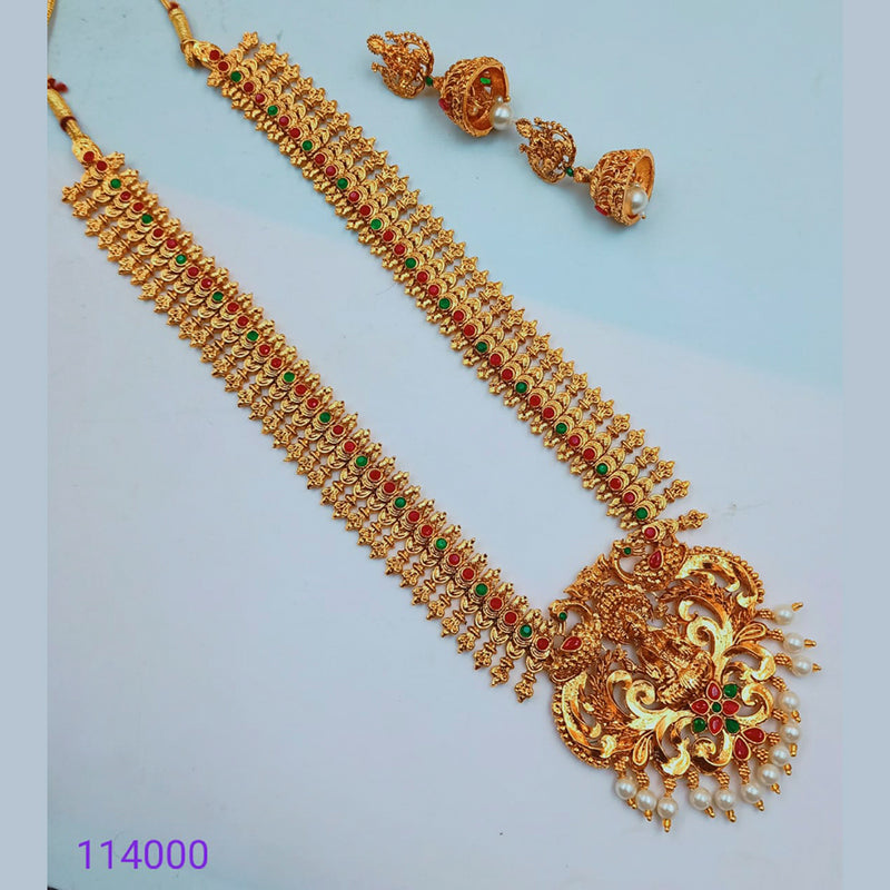 Padmawati Bangles Gold Plated Austrian Stone Long Necklace Set