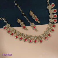 Padmawati Bangles Gold Plated Austrian Stone Long Necklace Set