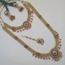 Padmawati Bangles Gold Plated Austrian Stone Long Necklace Set