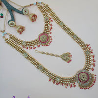 Padmawati Bangles Gold Plated Austrian Stone Long Necklace Set