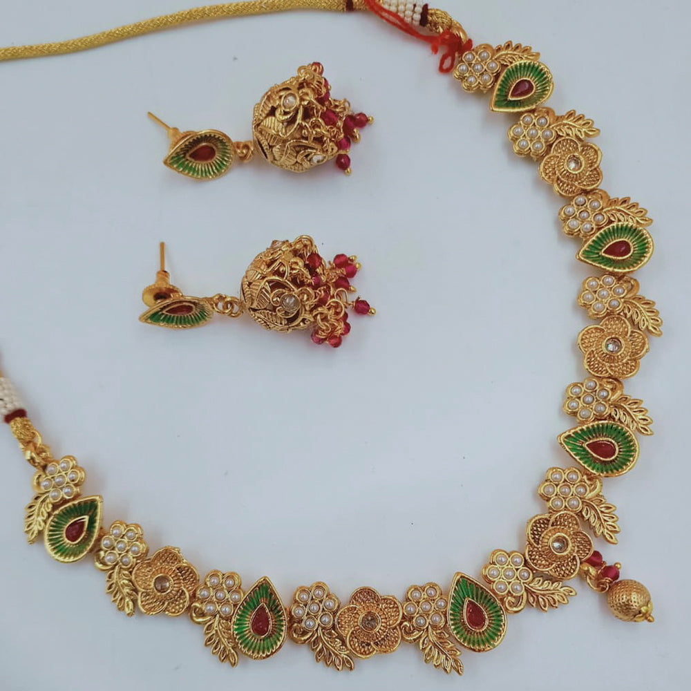 Padmawati Bangles Gold Plated Meenakari Choker Necklace Set