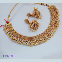 Padmawati Bangles Gold Plated Pearl Choker Necklace Set