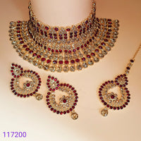 Padmawati Bangles Gold Plated Austrian Stone & Kundan Choker Necklace Set