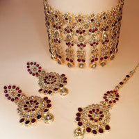 Padmawati Bangles Gold Plated Austrian Stone & Kundan Choker Necklace Set