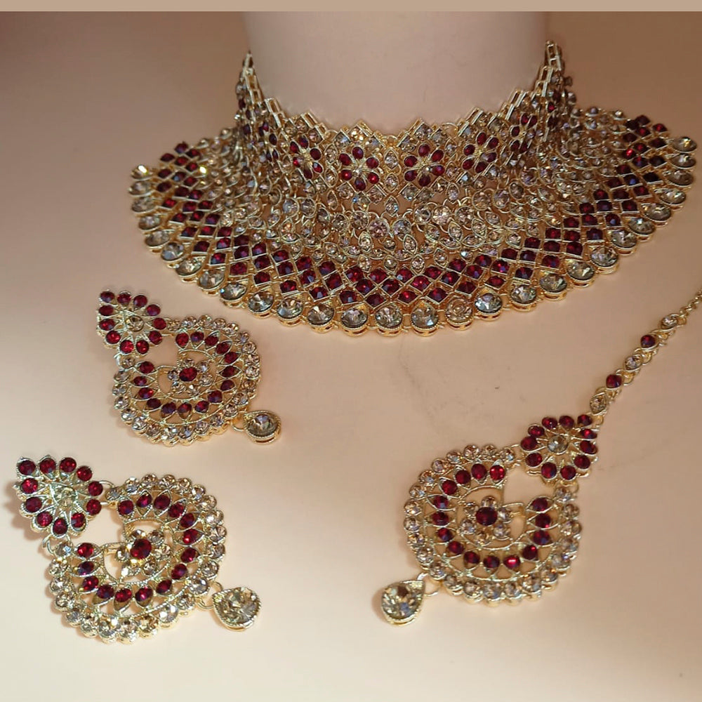 Padmawati Bangles Gold Plated Austrian Stone & Kundan Choker Necklace Set