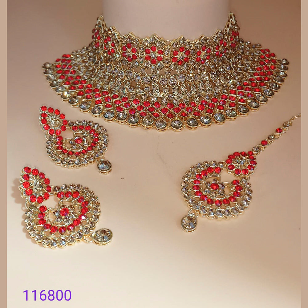 Padmawati Bangles Gold Plated Austrian Stone & Kundan Choker Necklace Set