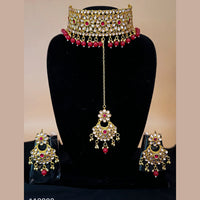 Padmawati Bangles Gold Plated Beads & Kundan Choker Necklace Set