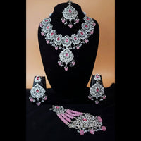 Padmawati Bangles Silver Plated Austrian Stone & Beads Choker Necklace Set