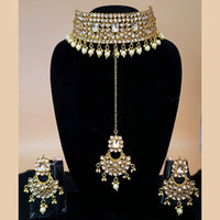 Padmawati Bangles Gold Plated Beads & Kundan Choker Necklace Set