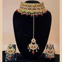 Padmawati Bangles Gold Plated Beads & Kundan Choker Necklace Set