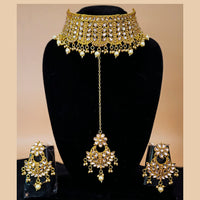 Padmawati Bangles Gold Plated Beads & Kundan Choker Necklace Set