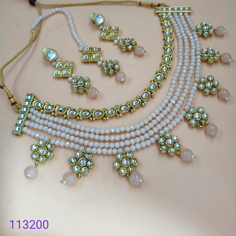 Padmawati Bangles Gold Plated Kundan And Pearl Choker Necklace Set