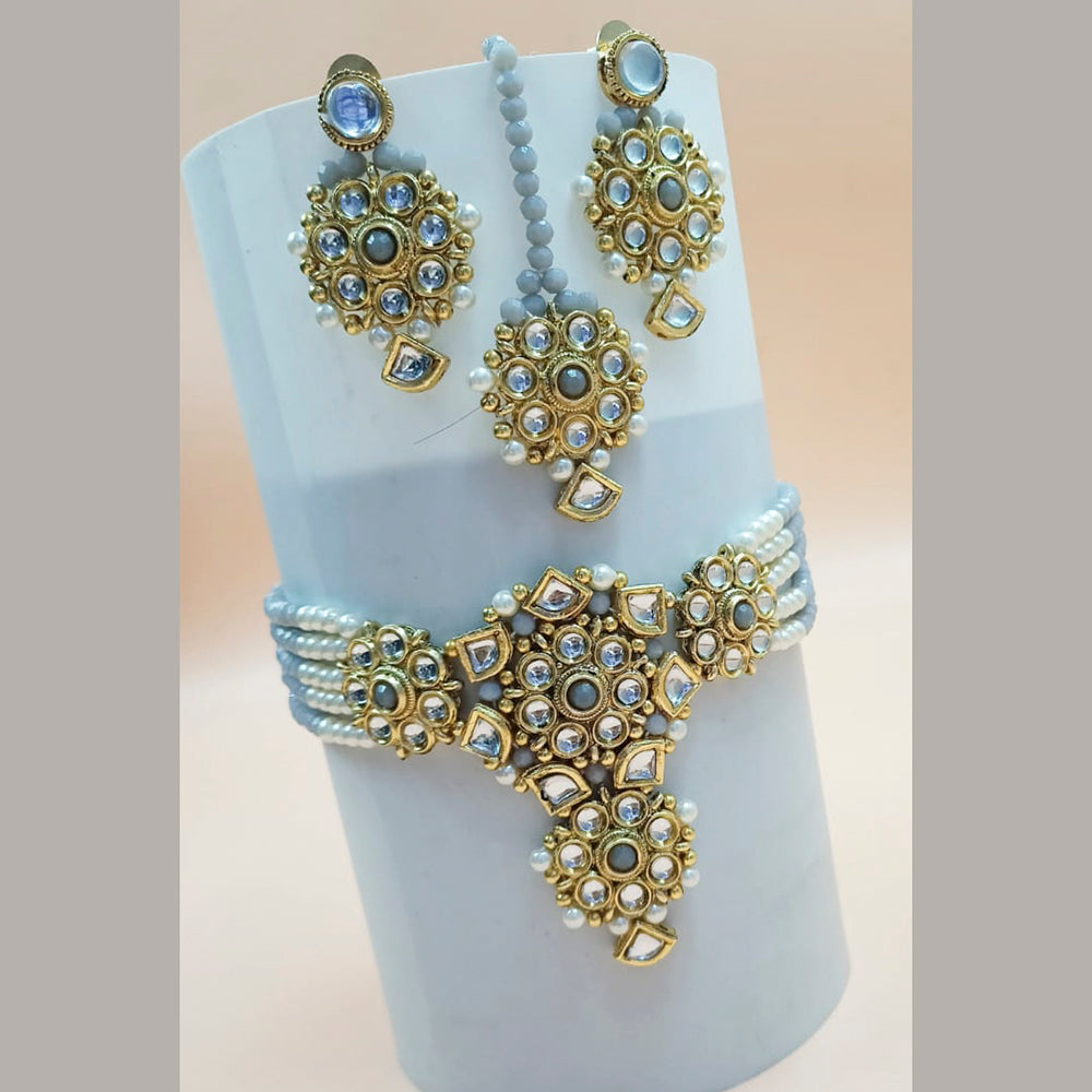 Padmawati Bangles Gold Plated Kundan And Pearl Choker Necklace Set