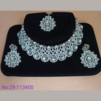 Padmawati Bangles Silver Plated Austrian Stone Choker Necklace Set