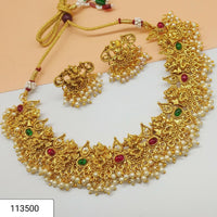 Padmawati Bangles Gold Plated Stone & Pearl Choker Necklace Set