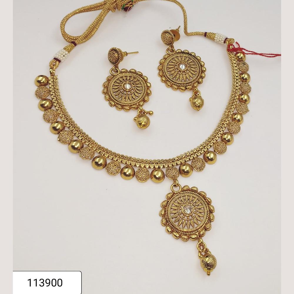 Padmawati Bangles Gold Plated Choker Necklace Set - PBNECK42