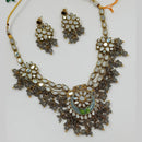 Padmawati Bangles Gold Plated Beads And Kundan Mirror Necklace Set