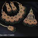 Padmawati Bangles Gold Plated Austrian Stone & Beads Necklace Set