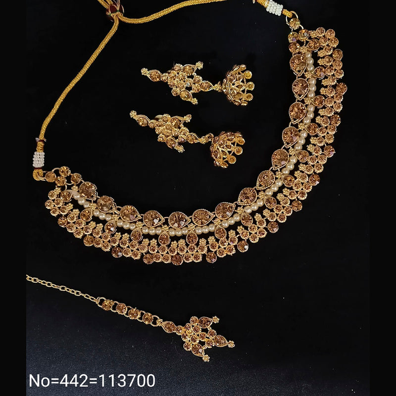 Padmawati Bangles Gold Plated Austrian Stone Necklace Set