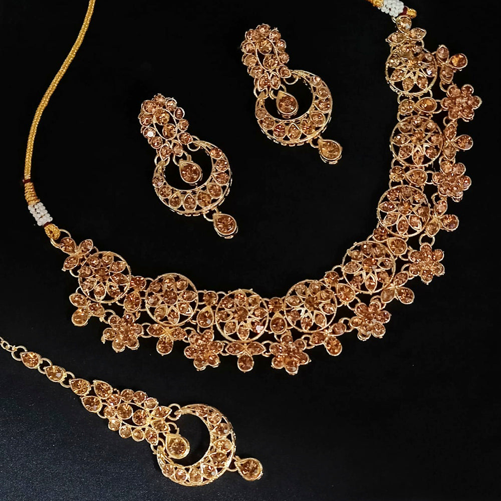 Padmawati Bangles Gold Plated Austrian Stone Necklace Set