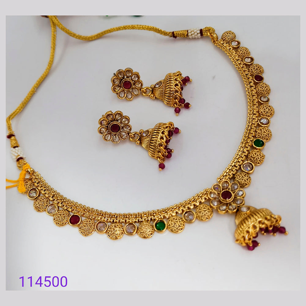 Padmawati Bangles Gold Plated Kundan Stone Necklace Set